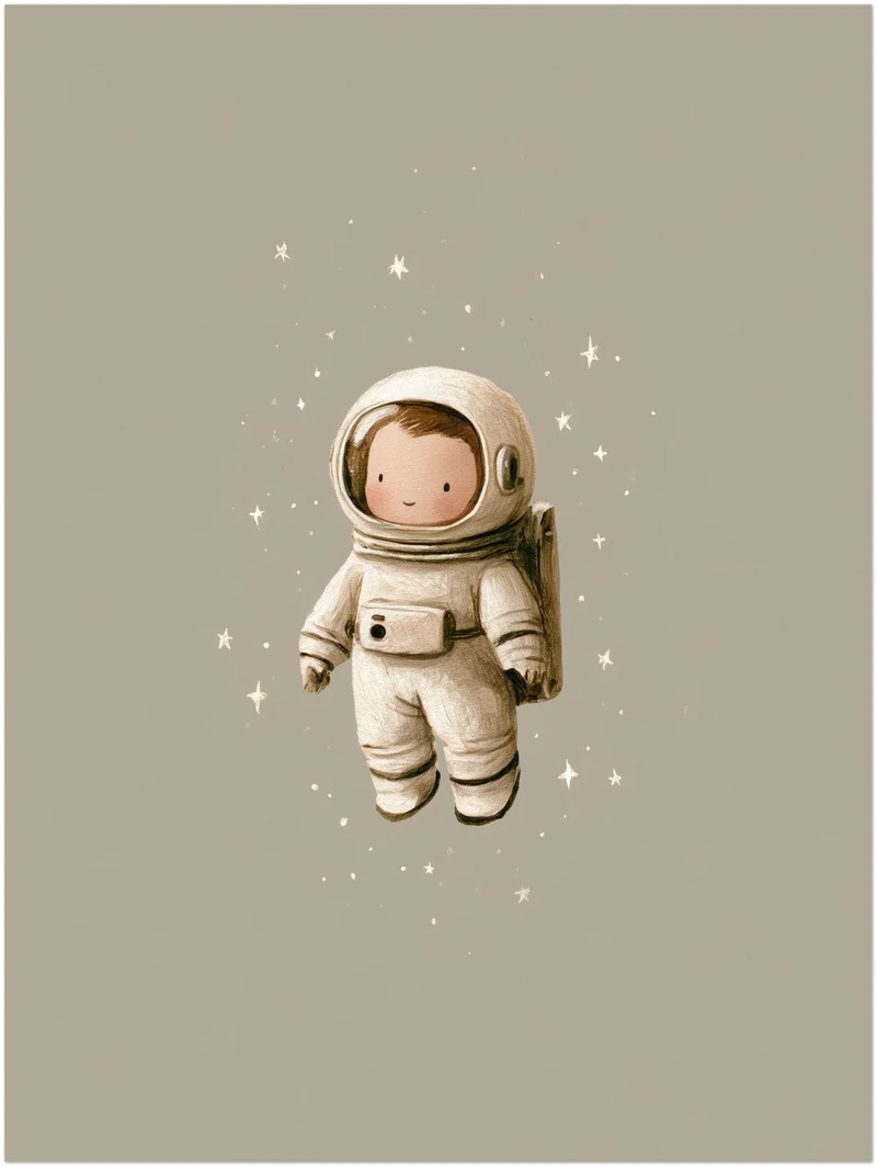 Kleiner Astronaut im Weltall Leinwand