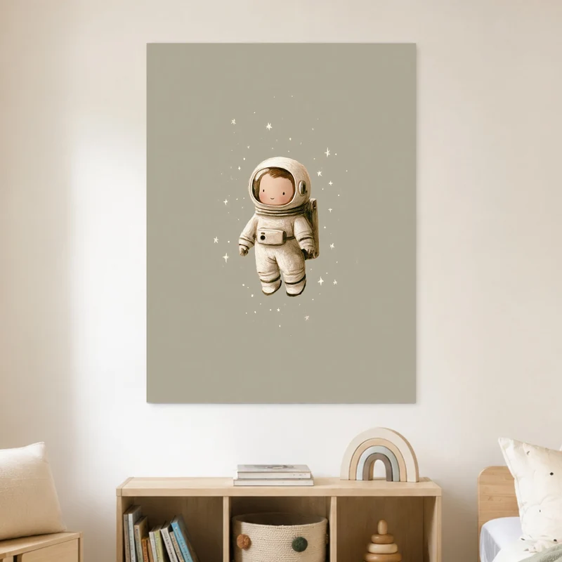 Kleiner Astronaut im Weltall Leinwand