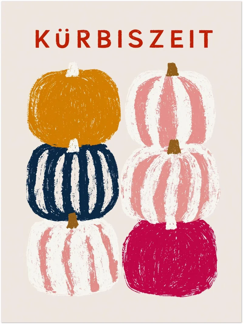 Kürbiszeit in Farbe Leinwand