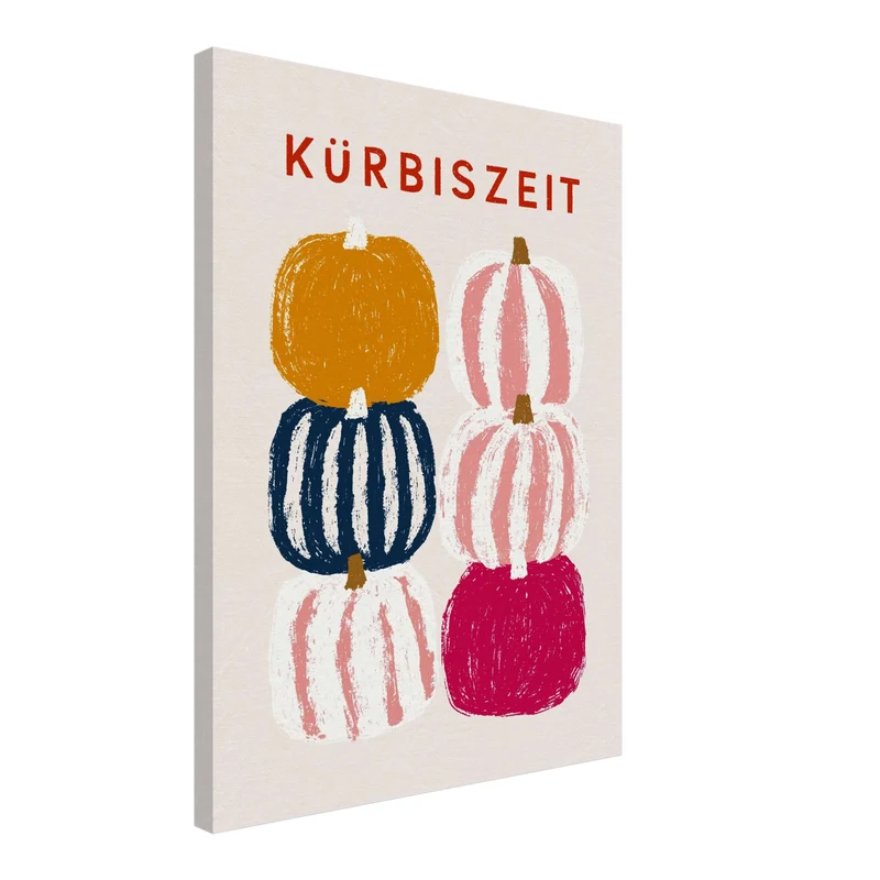 Kürbiszeit in Farbe Leinwand