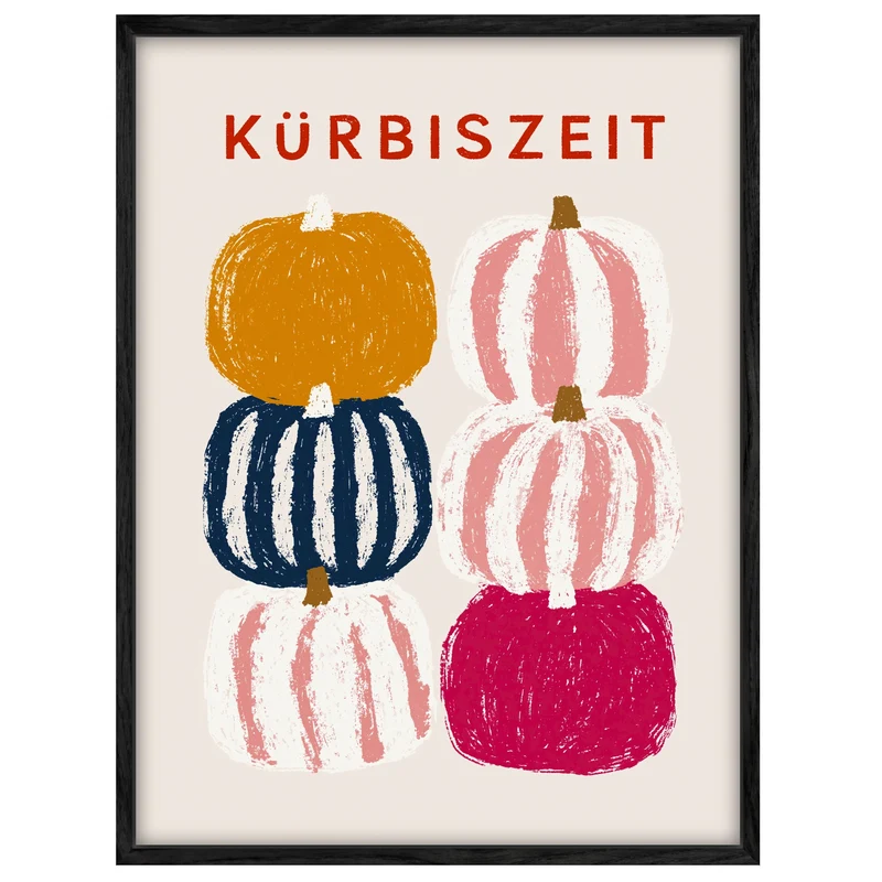 Kürbiszeit in Farbe Leinwand