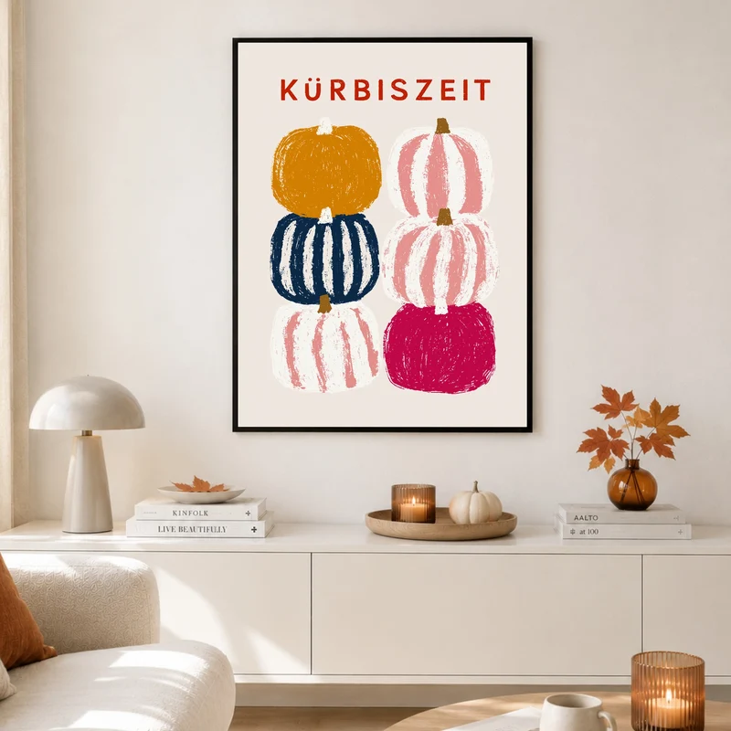 Kürbiszeit in Farbe Poster