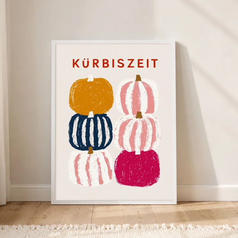 Kürbiszeit in Farbe Poster