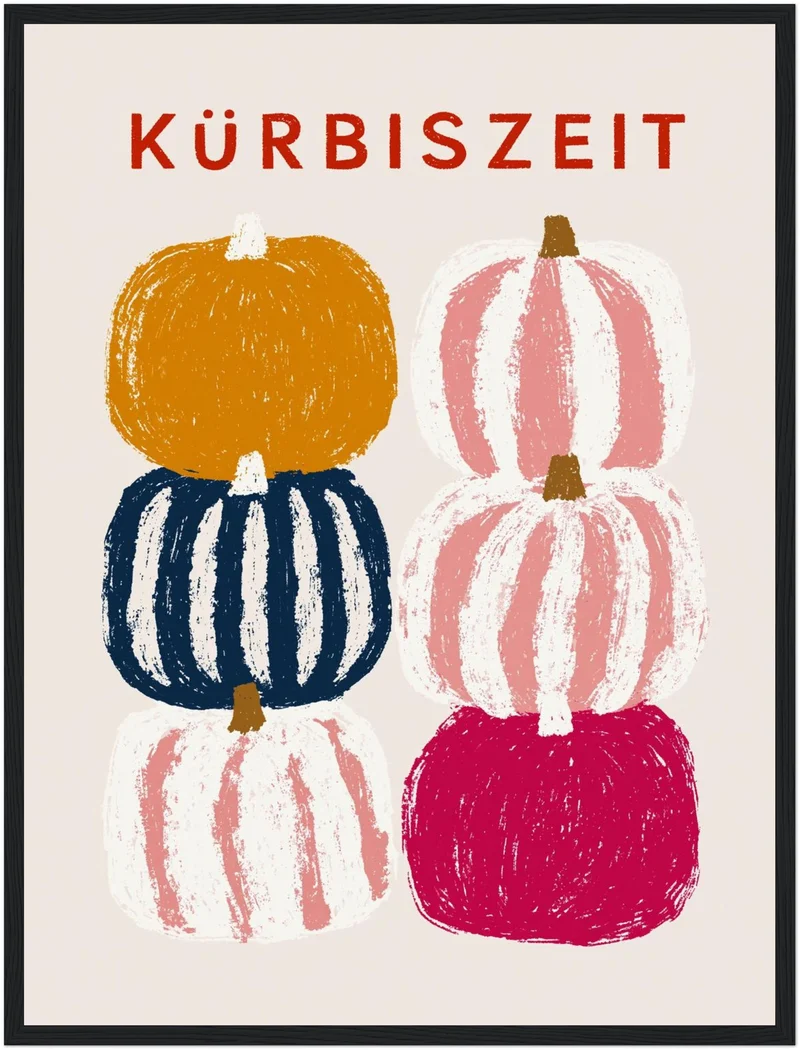 Kürbiszeit in Farbe Poster