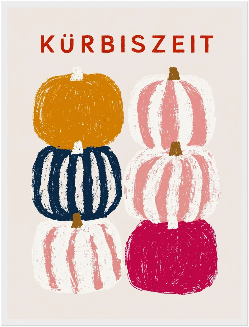 Kürbiszeit in Farbe Poster