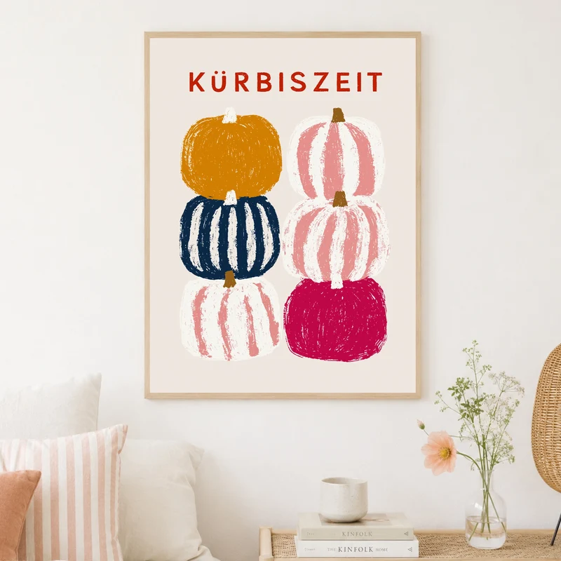 Kürbiszeit in Farbe Poster