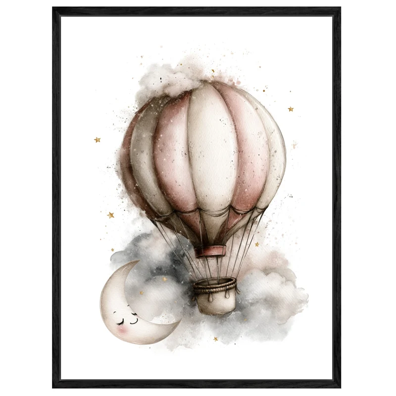 Mondnacht Heißluftballon Traum Leinwand