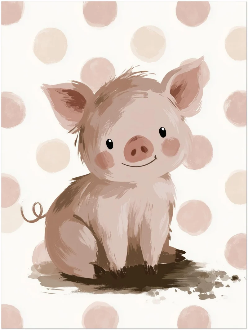 Kleines Schweinchen Aquarell Leinwand
