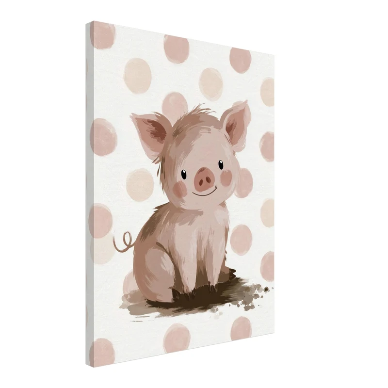 Kleines Schweinchen Aquarell Leinwand