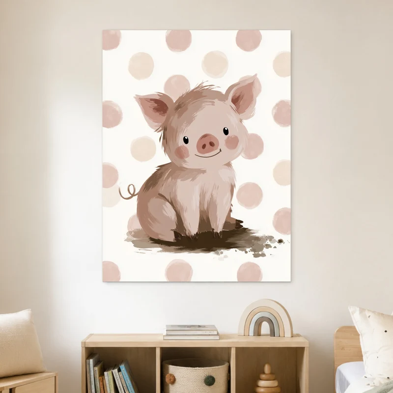 Kleines Schweinchen Aquarell Leinwand