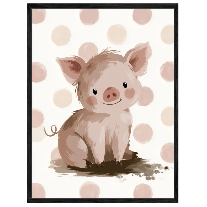 Kleines Schweinchen Aquarell Leinwand