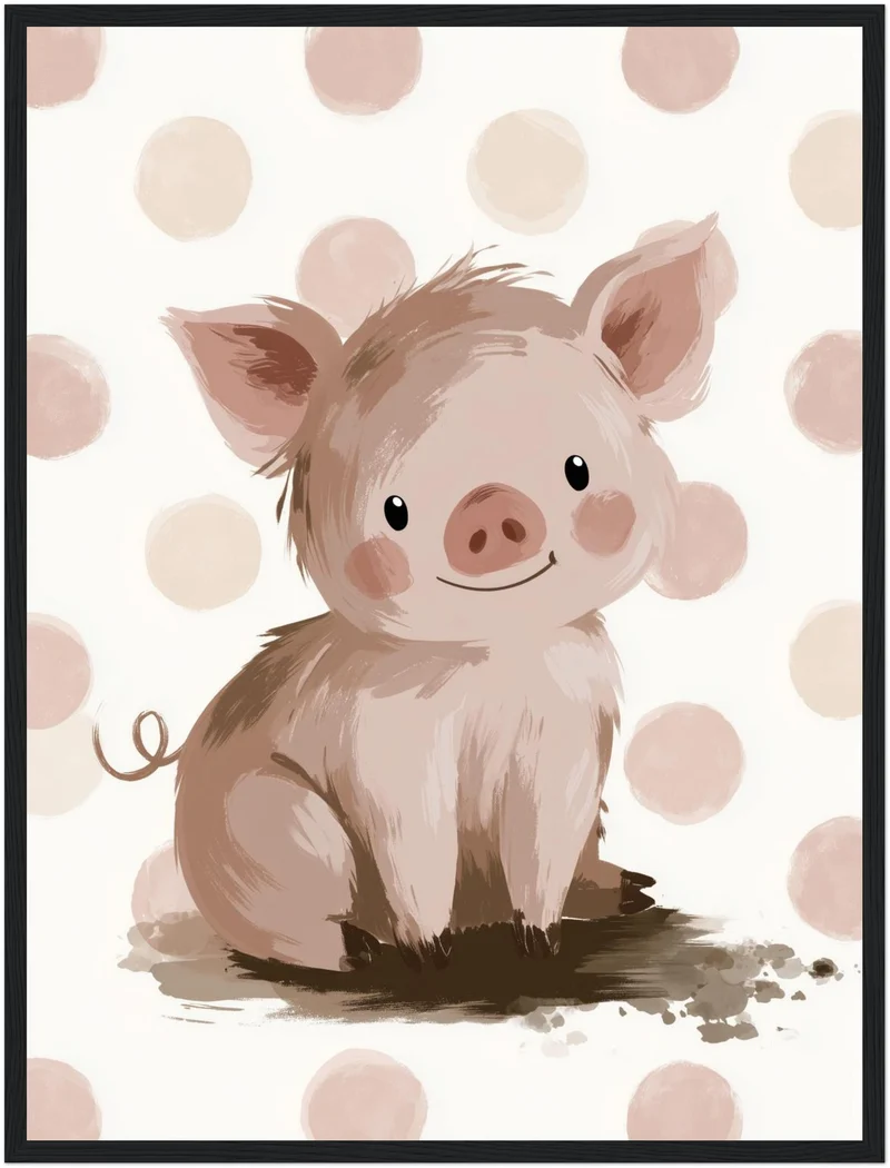 Kleines Schweinchen Aquarell Poster