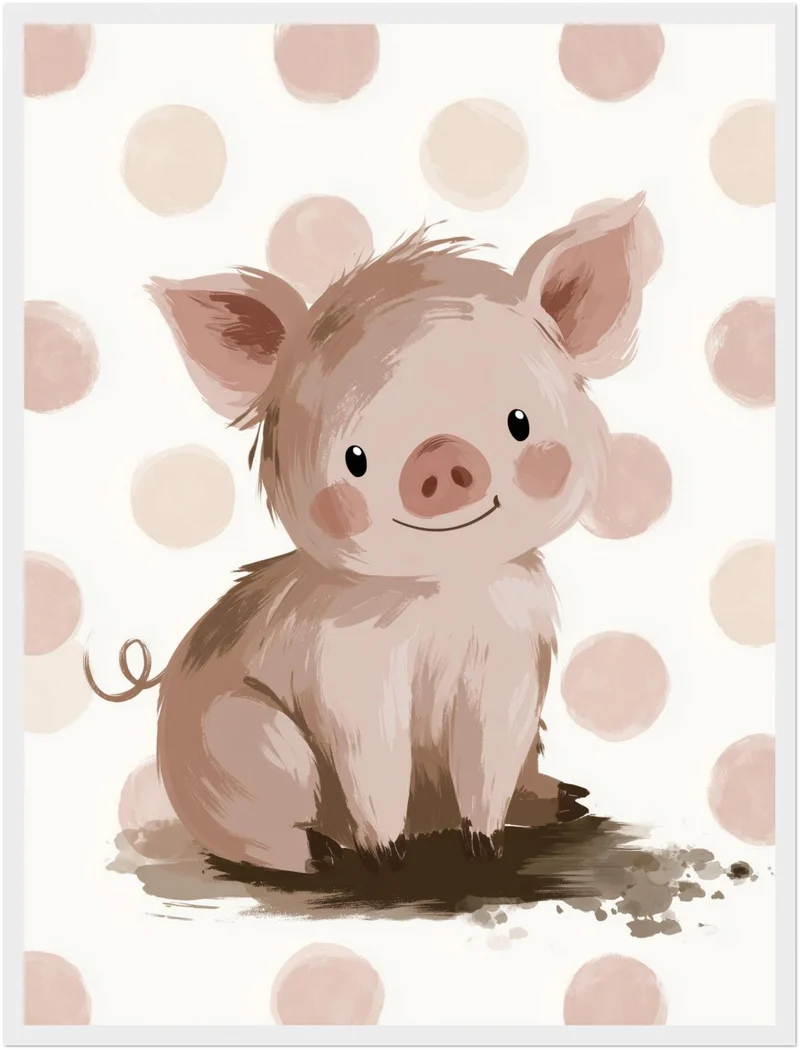 Kleines Schweinchen Aquarell Poster