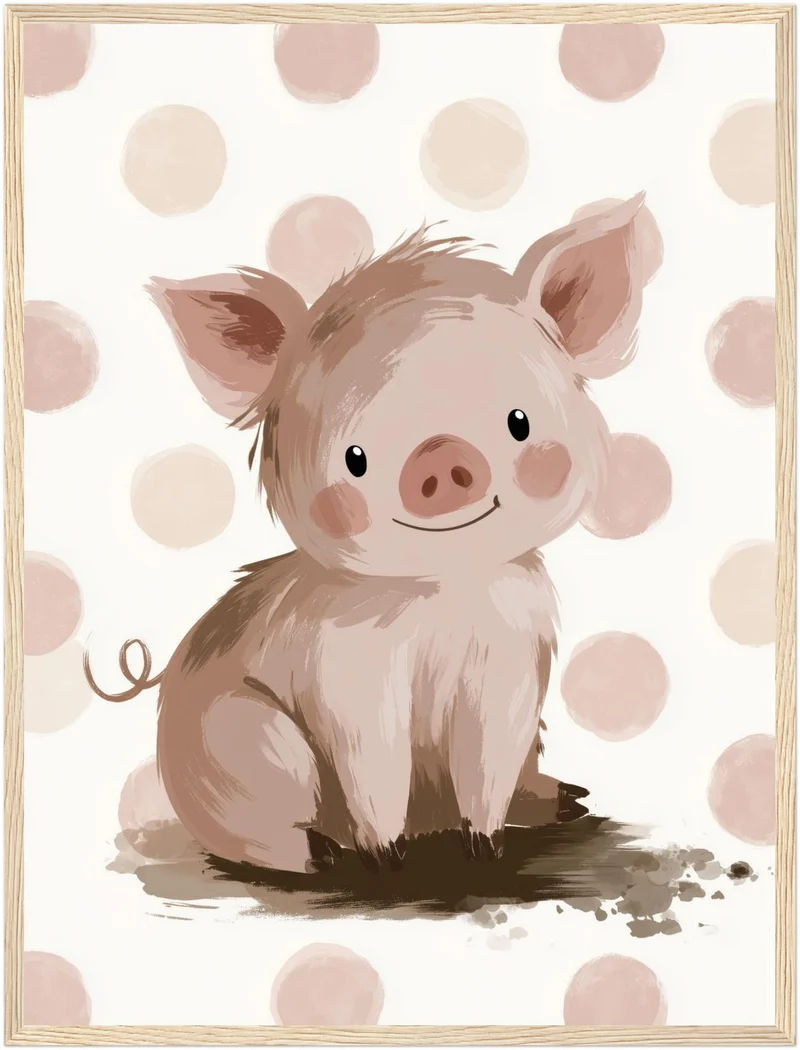 Kleines Schweinchen Aquarell Poster