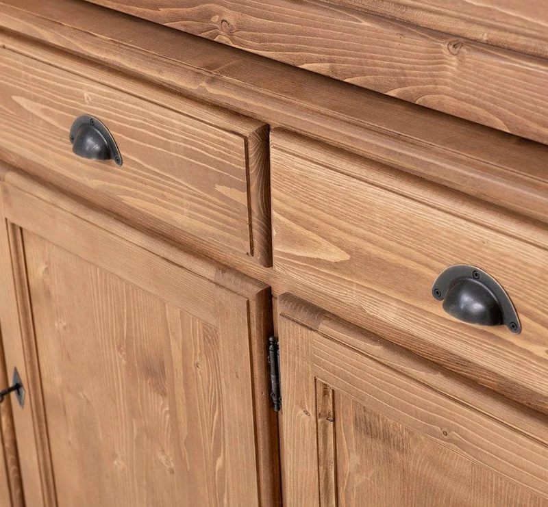 Esszimmerschrank aus Massivholz | Geschirrschrank | 2-teilig | 4 Elemente