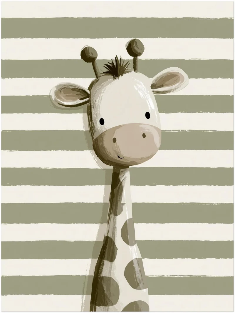 Kleine Giraffe gestreift Leinwand