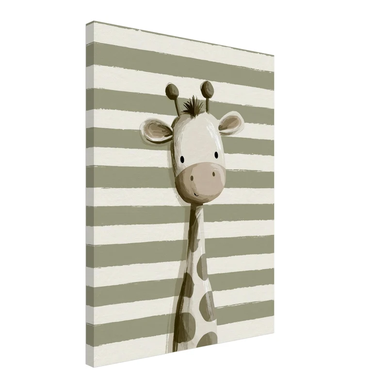 Kleine Giraffe gestreift Leinwand