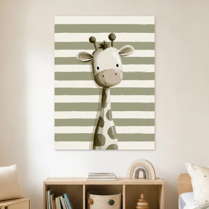 Kleine Giraffe gestreift Poster