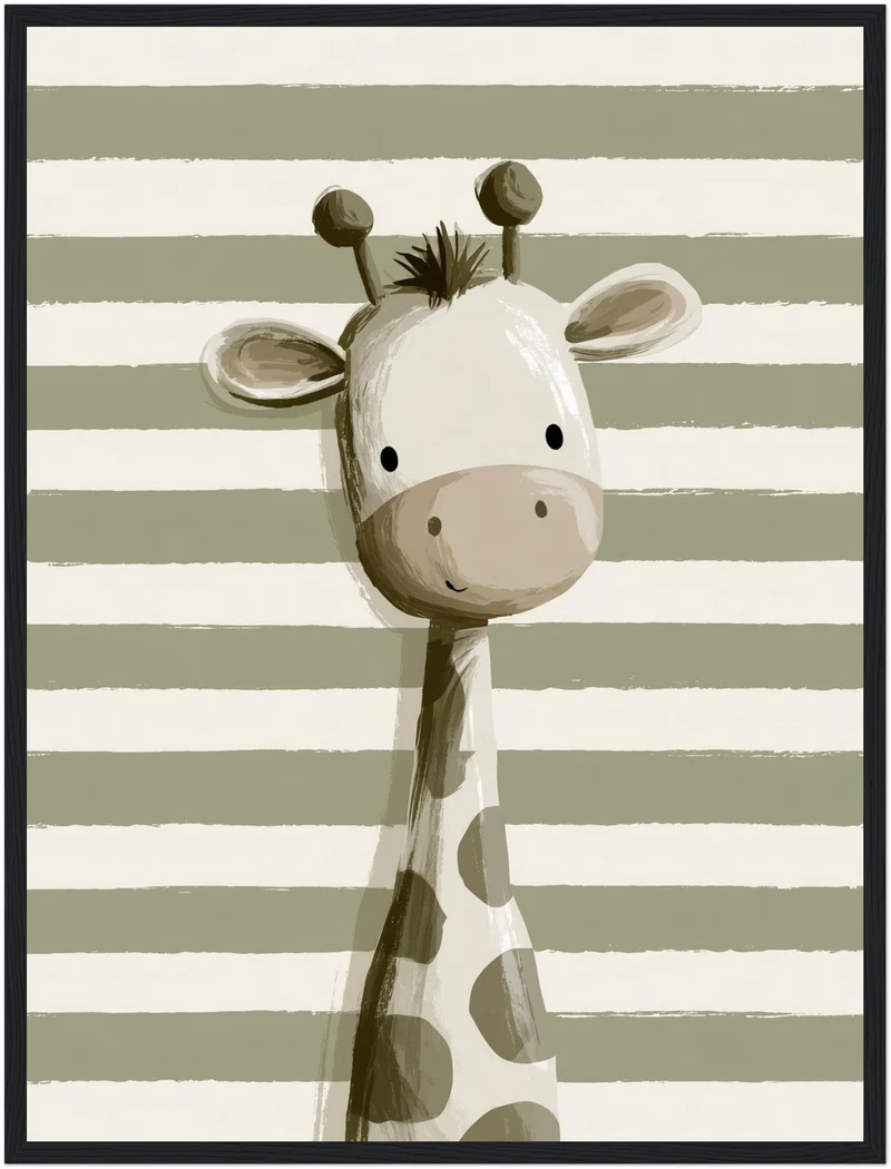 Kleine Giraffe gestreift Poster