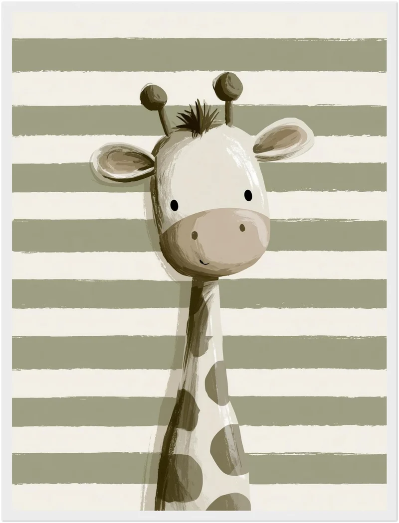 Kleine Giraffe gestreift Poster
