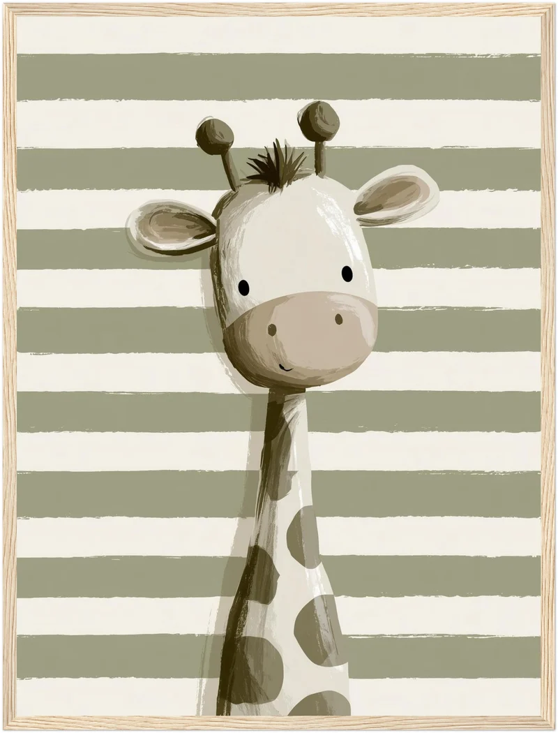 Kleine Giraffe gestreift Poster