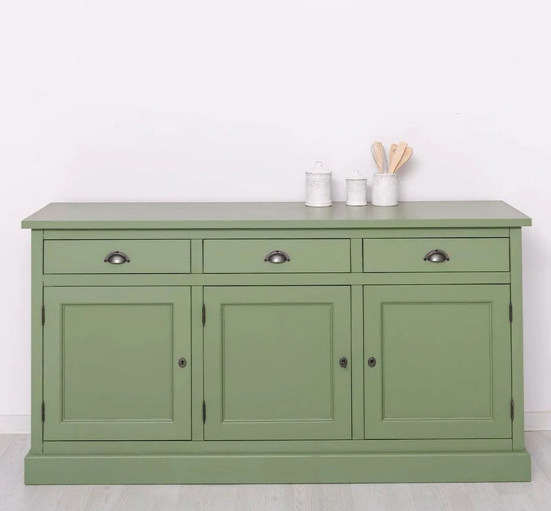 Dreitüriges Sideboard 175 aus Massivholz mit drei Schubladen