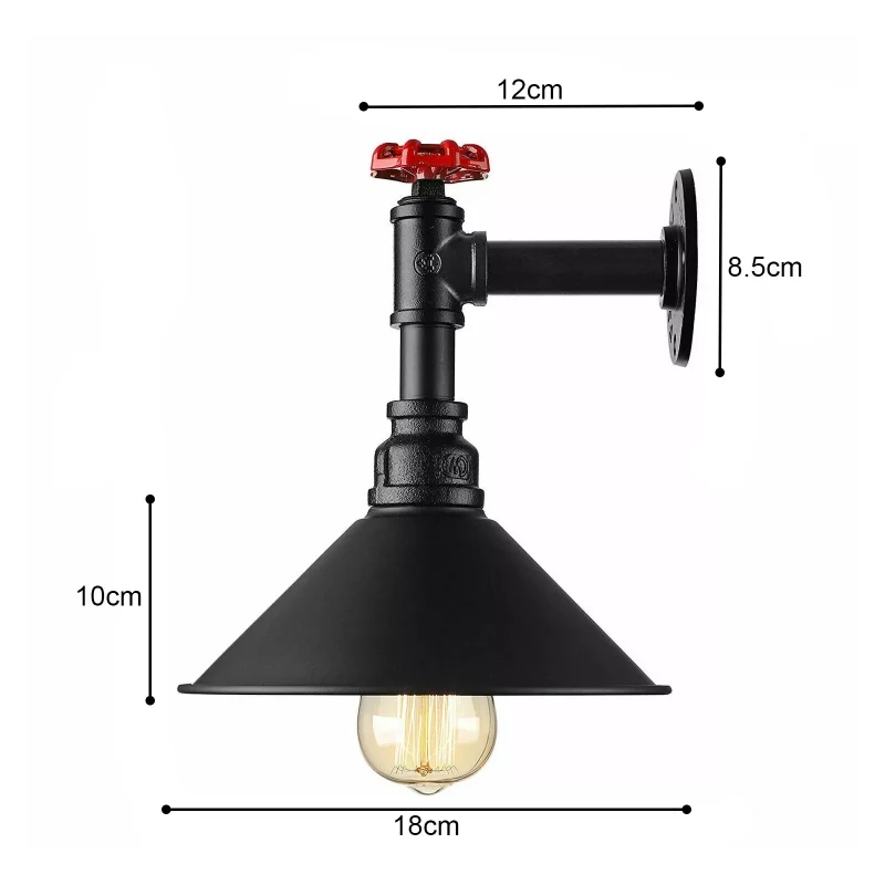Wandleuchten bad,1-flammig, metall, E27, Ø 18cm Schirm~2334