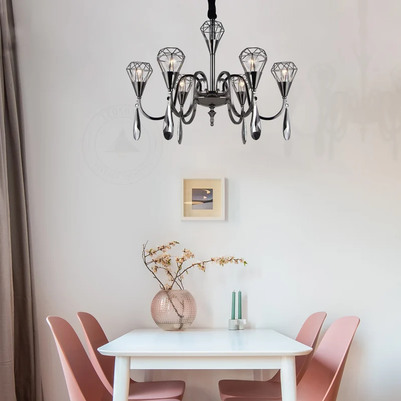 Eleganter Kristallkronleuchter mit 7er Käfig für 60W~2712