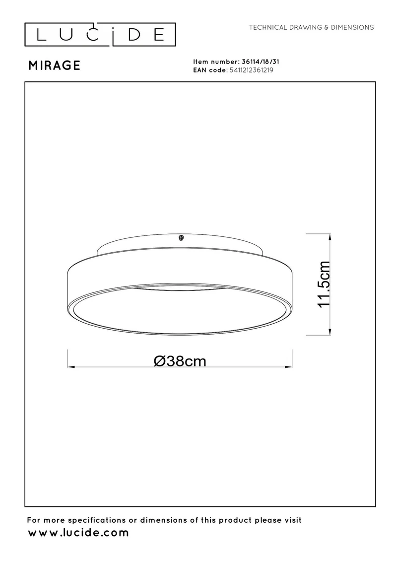 LED-Deckenleuchte Mirage 38cm dimmbar Warmweiß