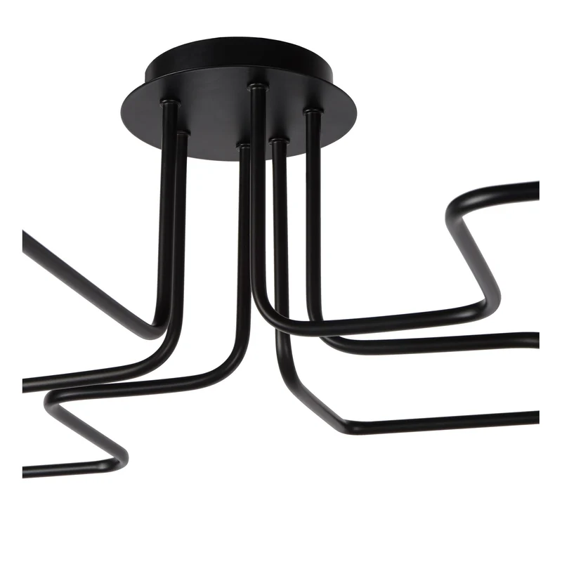 Deckenleuchte Lester 6-flammig deckennah Schwarz 75x100x20cm