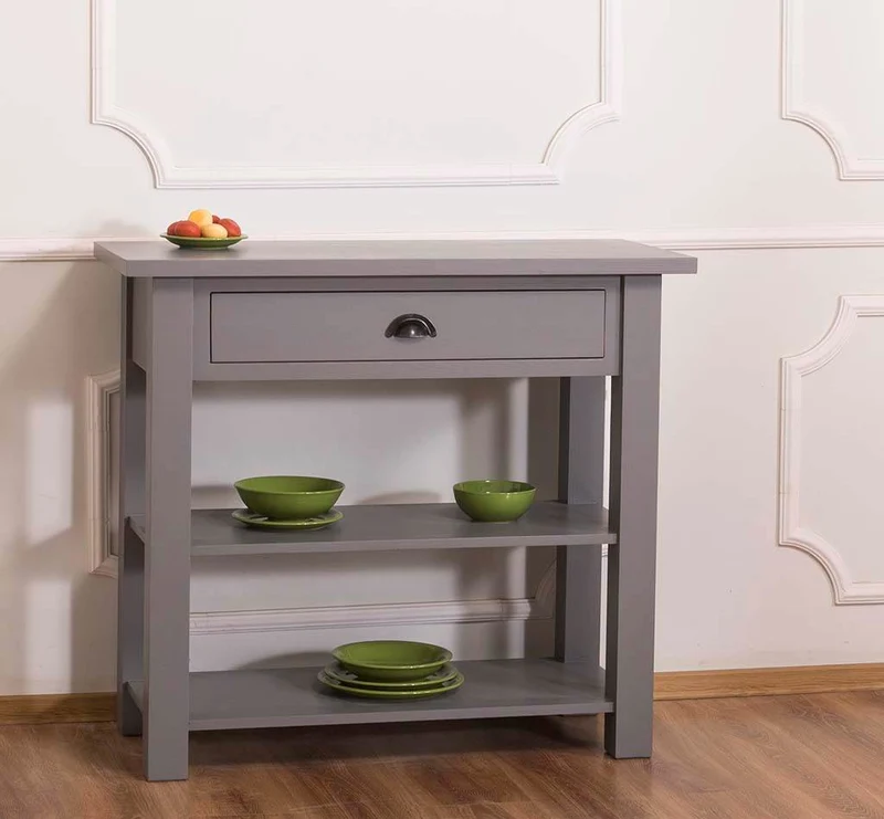 Wandtisch aus Massivholz mit Schublade | Konsolentisch mit Ablagen