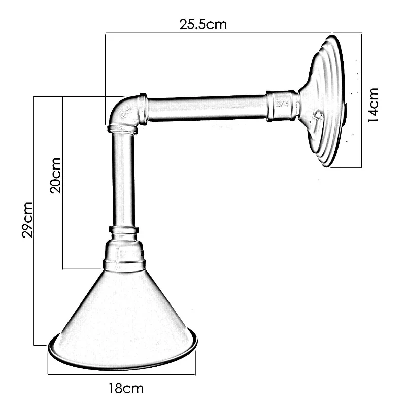 Rustikale Rot Rohrlampe Steampunk Wandleuchte~2318