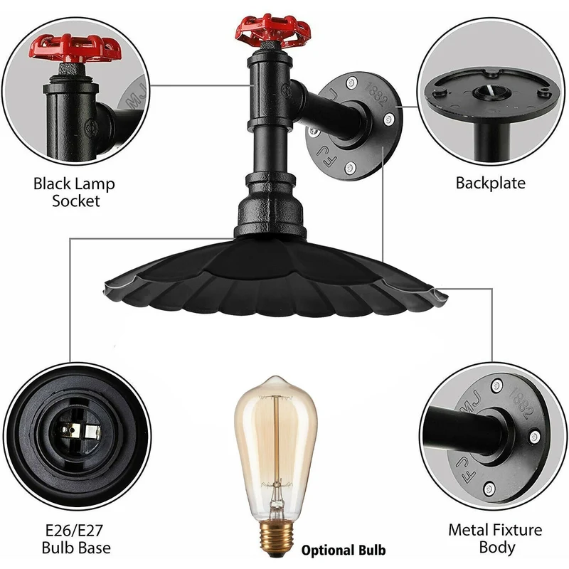 Rohrlampen für Innenräume Stilvolles wandleuchte~2302