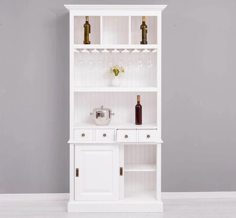 Rustikales Regal aus Massivholz mit Glashalterung | Buffetschrank in verschiedenen Farben