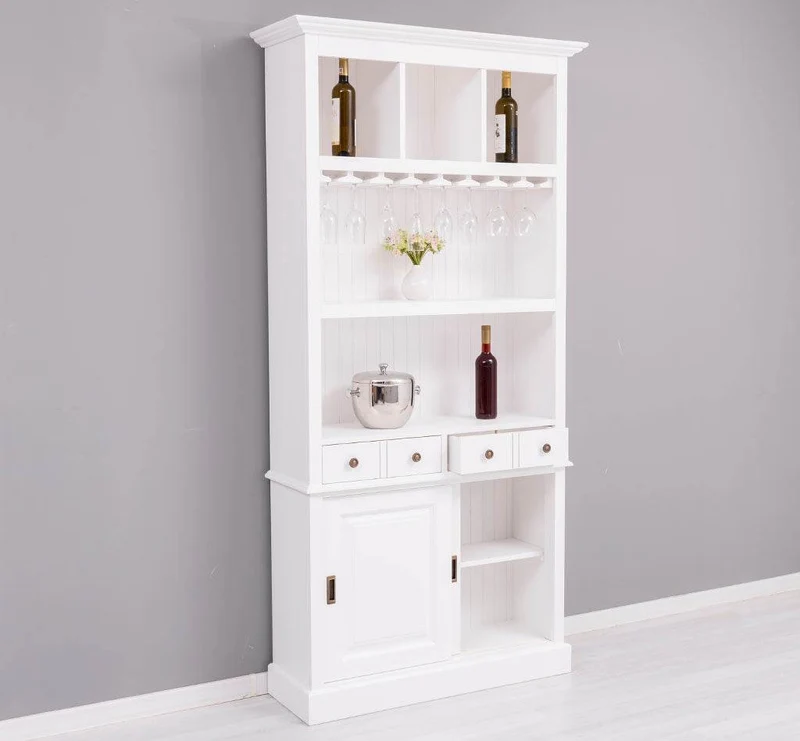 Rustikales Regal aus Massivholz mit Glashalterung | Buffetschrank in verschiedenen Farben