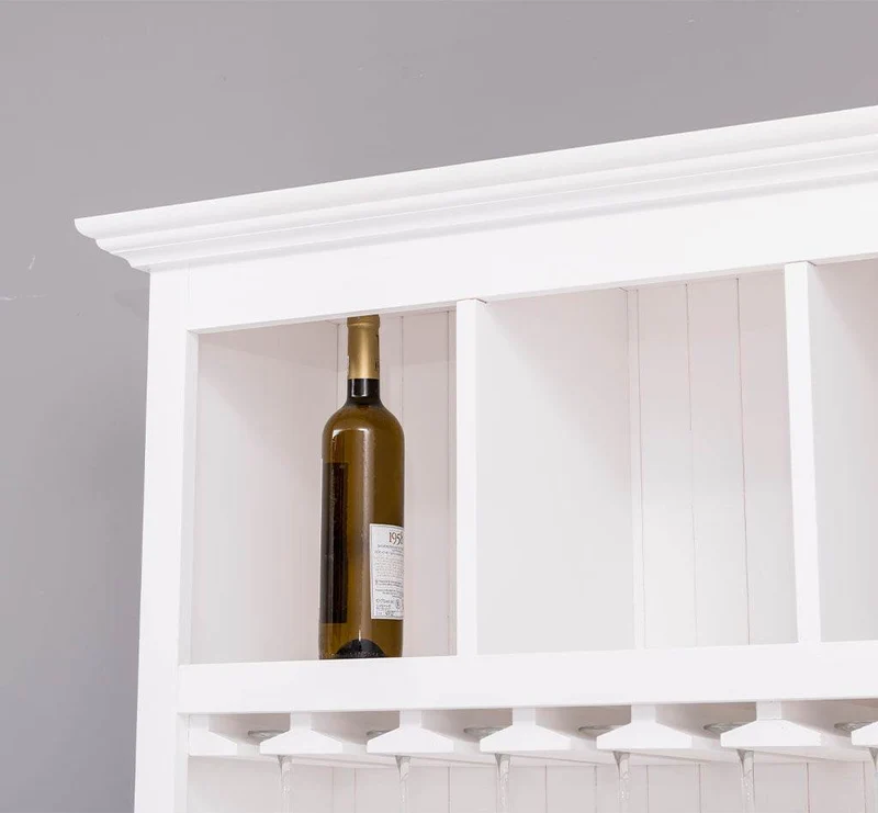 Rustikales Regal aus Massivholz mit Glashalterung | Buffetschrank in verschiedenen Farben