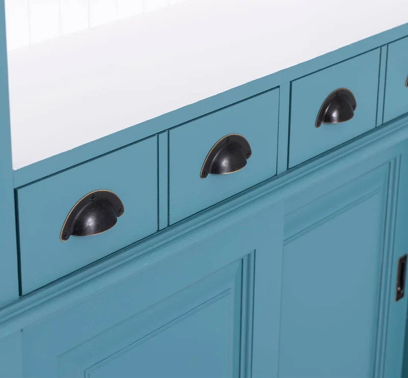Rustikales Regal aus Massivholz mit Glashalterung | Buffetschrank in verschiedenen Farben