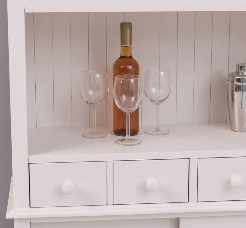 Rustikales Regal aus Massivholz mit Glashalterung | Buffetschrank in verschiedenen Farben