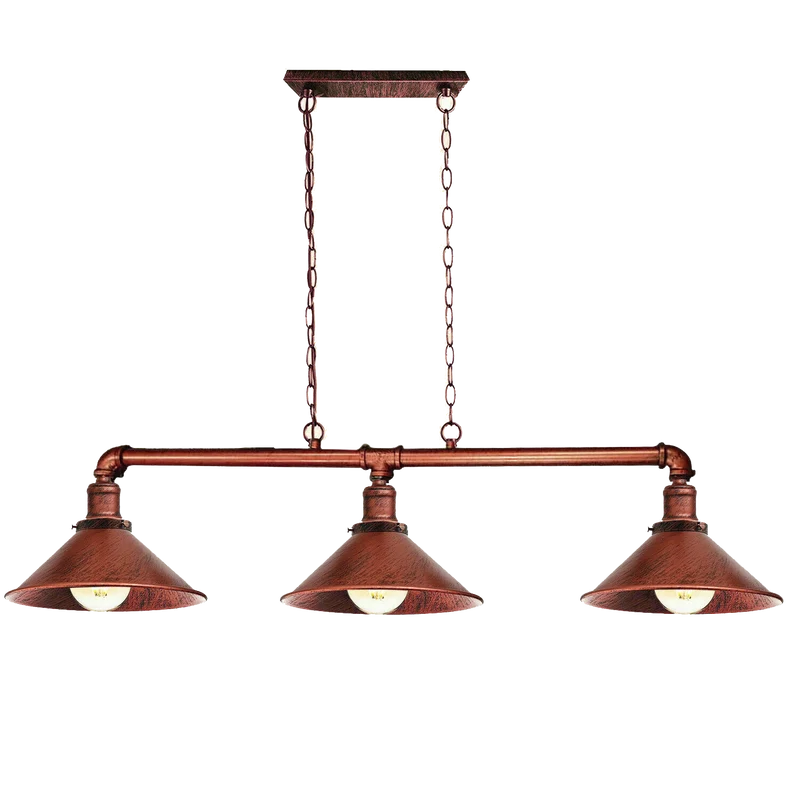Modernes Pipe Beleuchtungs Deckenleuchten Pendelset Rustic Red Rohrlampen~2382