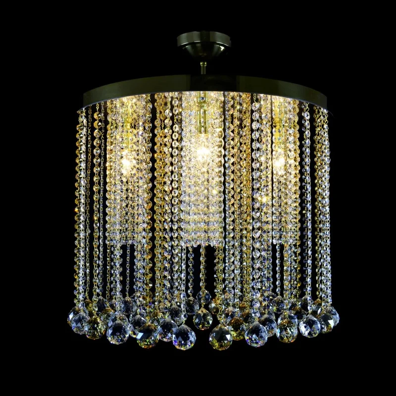 Casa Padrino Luxus Kristall Kronleuchter Gold Ø 60 x H. 50 cm - Prunkvolle Messing Kronleuchter mit böhmischem Kristallglas - Barock Möbel - Edel & Prunkvoll