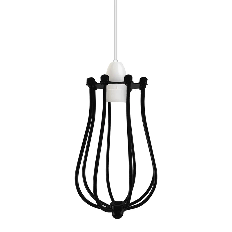 Modern Schwarze Pendelleuchte aus Draht kreativ für Zuhause ~ 2676