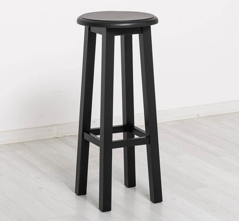 Barhocker aus Massivholz rund