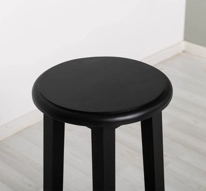 Barhocker aus Massivholz rund