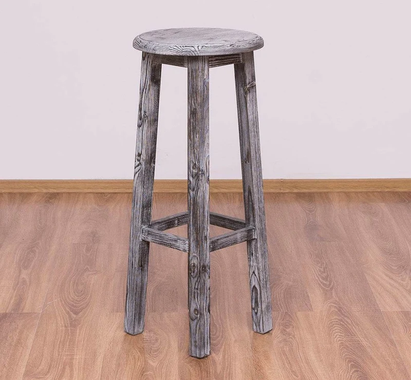 Barhocker aus Massivholz rund