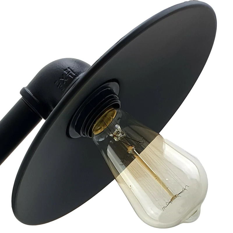 Industrielle Retro Tischlampe mit flachem Schirm,E27~2376