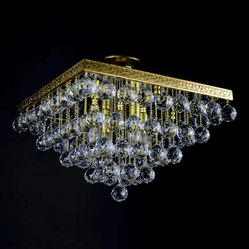 Casa Padrino Luxus Barock Kristall Wandleuchte Gold 40 x 40 x H. 25 cm - Prunkvolle Messing Wandleuchte mit böhmischem Kristallglas - Barock Möbel - Edel & Prunkvoll