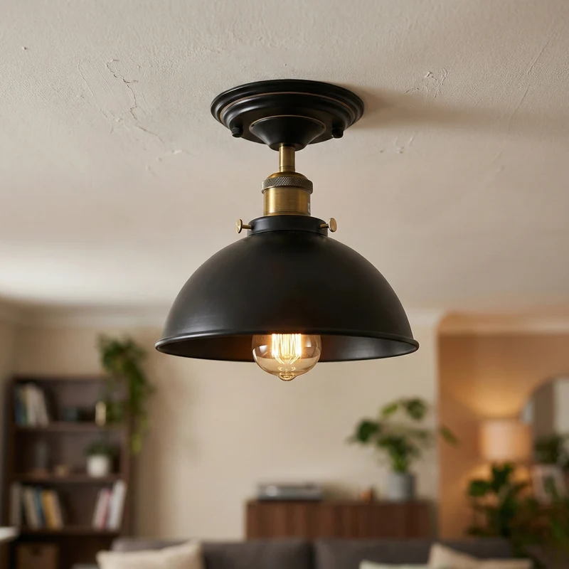 Vintage Farmhouse Deckenleuchte – Industrie Bistrolampe Unterputz | Ø 21cm | E27 ~2125