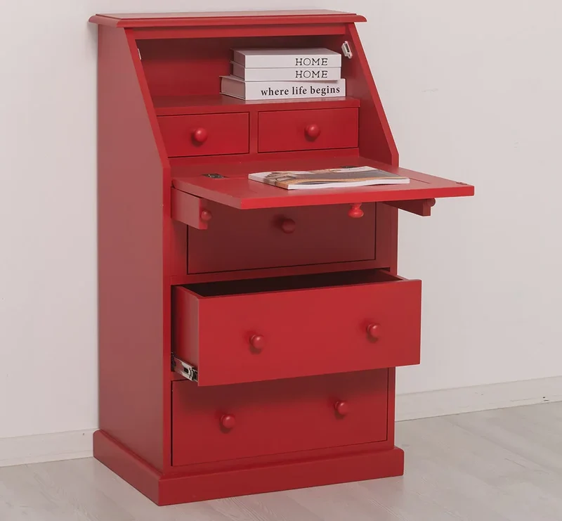 Kleiner Sekretär aus Massivholz - ausklappbar