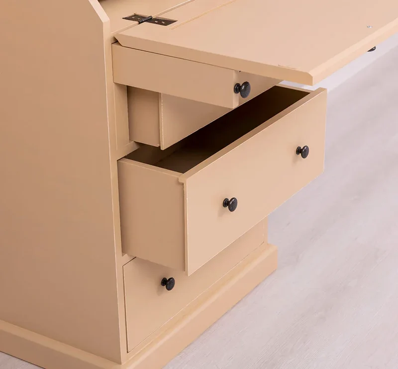 Kleiner Sekretär aus Massivholz - ausklappbar