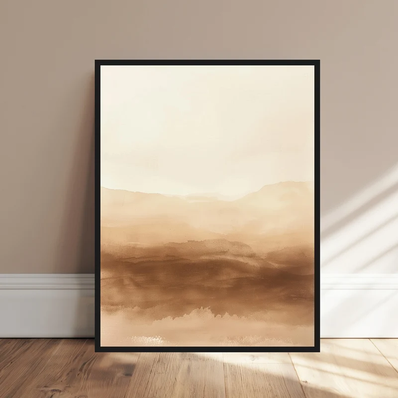 Wüstenlandschaft im Dunst Poster